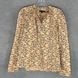 House of Harlow Nicole Richie Top Women‎ Sz M Floral Garden Pleated Peasant Boho